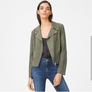 Club Monaco Green Olive Moto Jacket Size XS